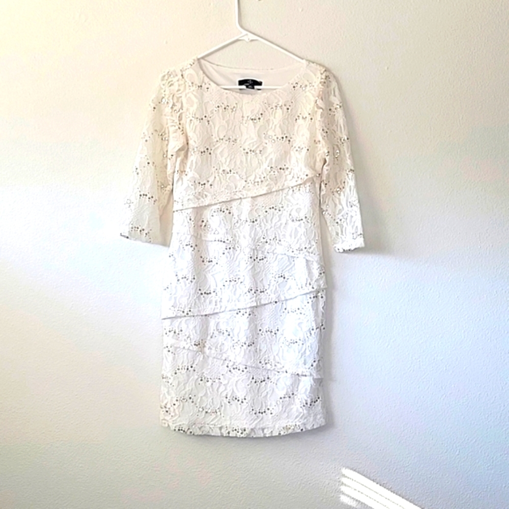 Ronni Nicole Lace / Sequined Layered Dress
